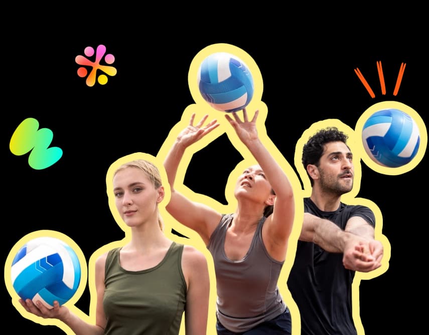 Фото взрослых учеников школы волейбола Like Volley